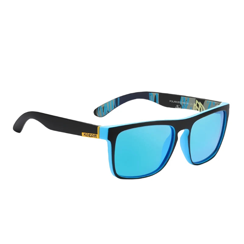 Ray Gods polarised sunglasses with light blue lenses and black frames. TAC lenses and stainless steel hinges